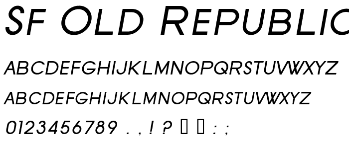 SF Old Republic SC Italic font